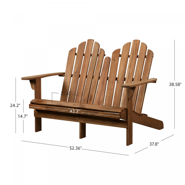 Banc Adirondack à deux places pour la terrasse - teck