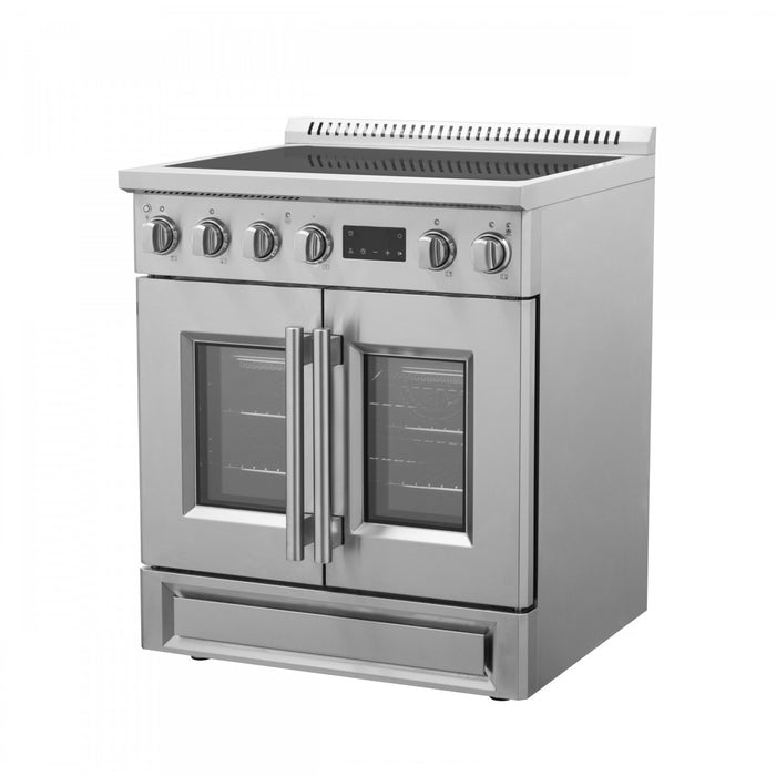 Cuisiniere a induction Torino de 30 po avec portes francaises, acier inoxydable – FFSIN0950-30