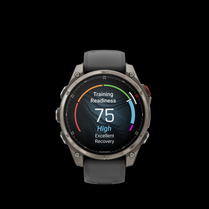Montre connectee Garmin Fenix 8 Pro 47 mm en titane Pro - Vetements d'entrainement, appels vocaux, economie de course, plans Garmin Coach, chronometrage automatique, conception certifiee pour la plongee