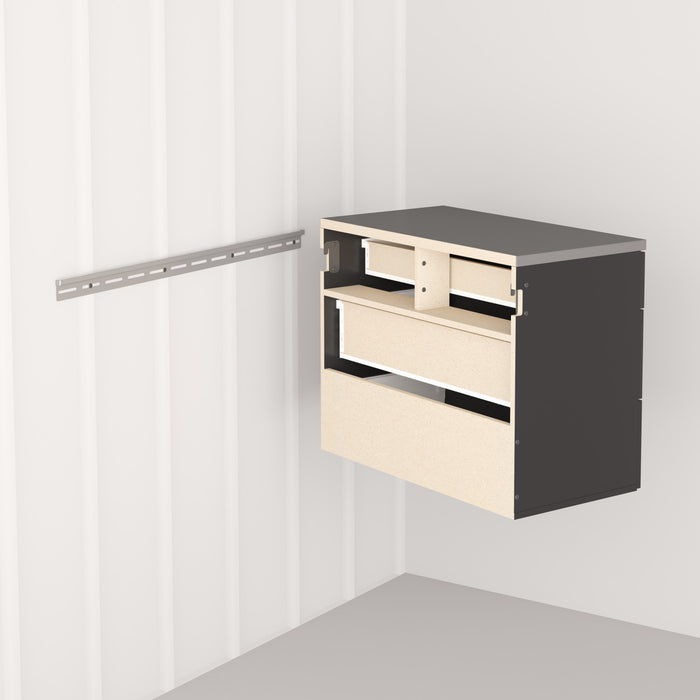 Armoire de plancher HangUps à 3 tiroirs avec rangement - noire