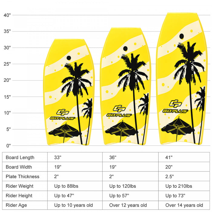 Goplus Body Board 33'' Super Lightweight Surfing Board W/leash Xpe Deck Eps Core