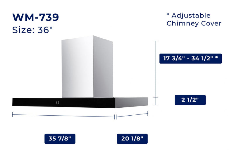  Chef 36-in Convertible Stainless Steel Wall-Mounted Range Hood