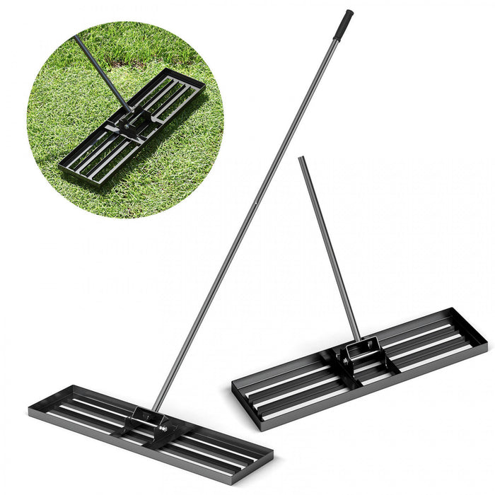 Costway Pelouse Nivellage Rake 36\" X 10\" Lourd Outil De Pelouse De Niveau Pour Jardin Arriere-cour/pelouse Noir