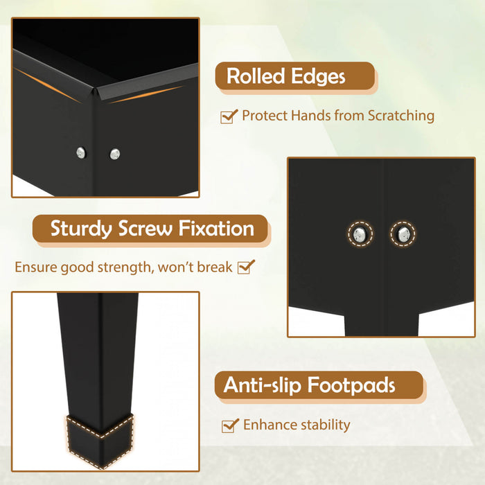 Costway A Souleve Le Lit De Jardin Eleve Boite De Planteur En Metal Avec Les Jambes Trous De Drainage Boite De Jardinage