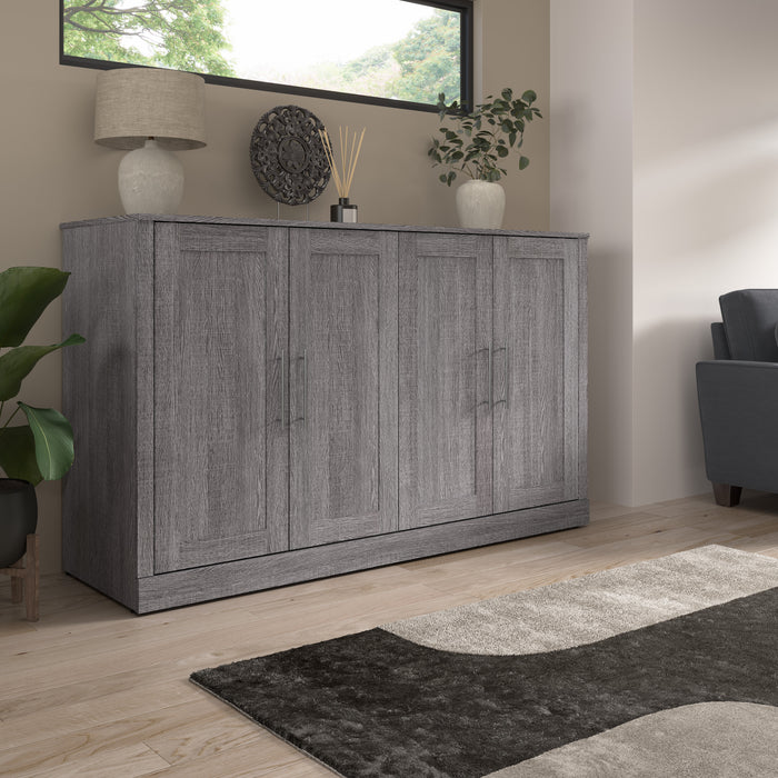 Armoire-grand lit Pur de Bestar de 75 po (L) avec matelas - gris écorce