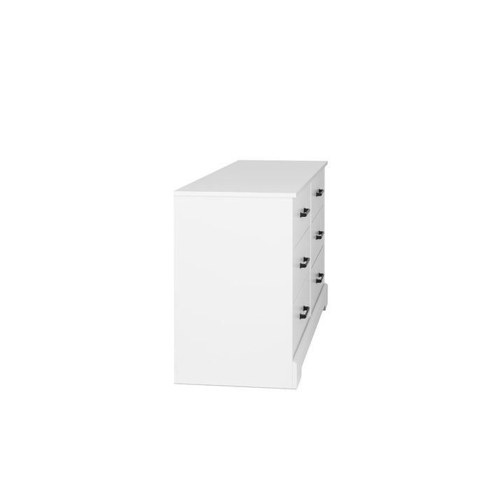 Commode champêtre Rustic Ridge de Prepac à 6 tiroirs - blanche