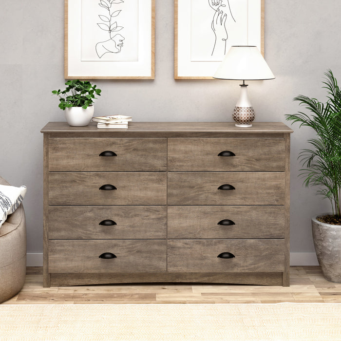 Commode Salt Spring à 8 tiroirs - gris délavé