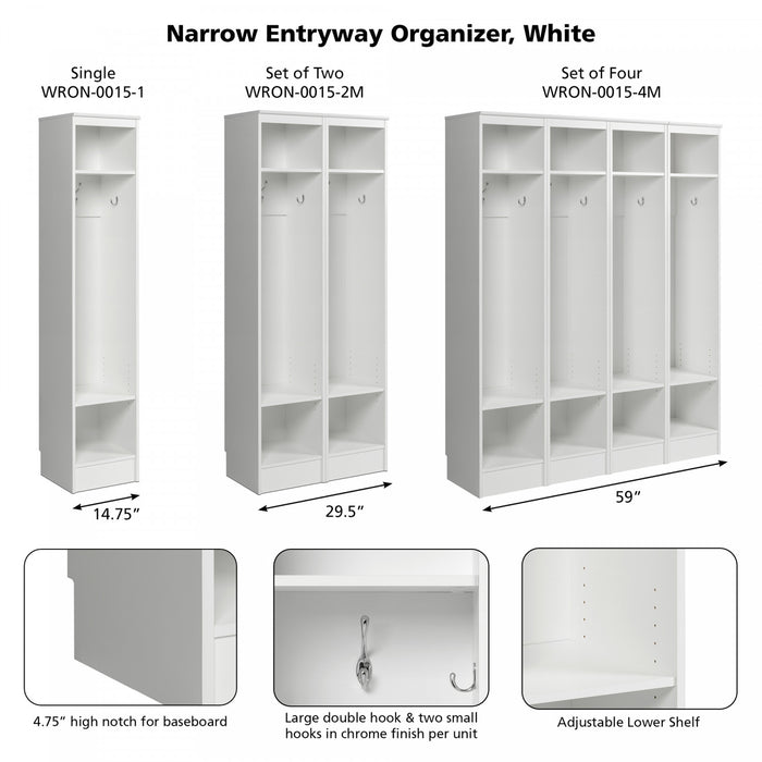 Meuble étroit pour organiser l’entrée - blanc