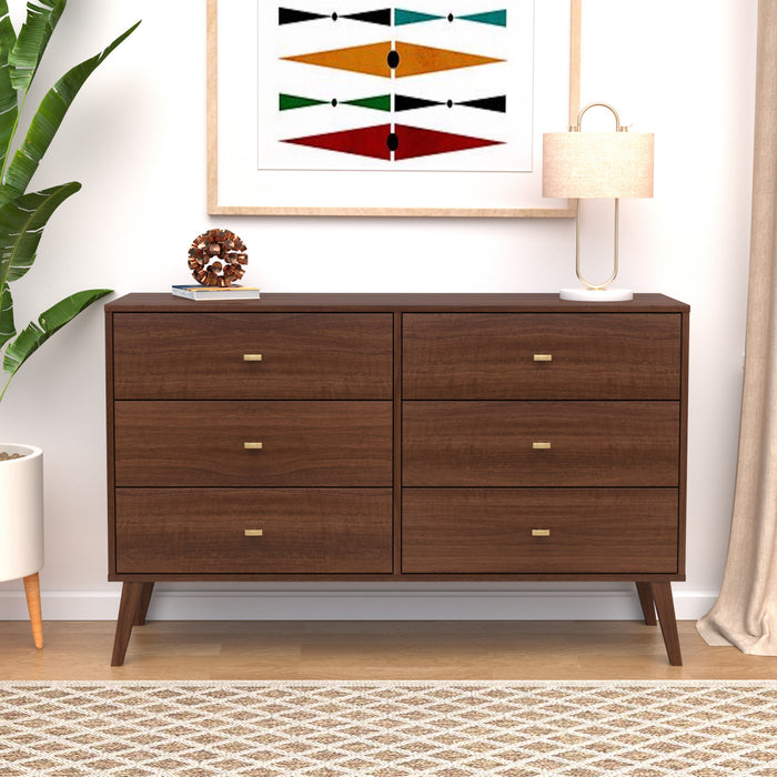 Commode Milo à 6 tiroirs - cerisier
