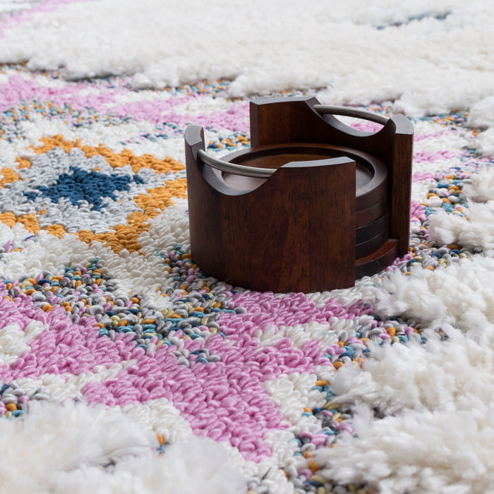 Carpette à poil long Lola à motif de diamants - 2 pi 7 po x 8 pi