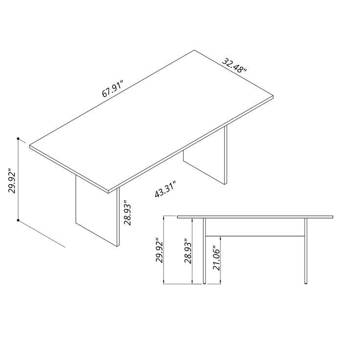 Table moderne Nomad de Manhattan Comfort de 67,91 po pour la salle à manger - blanche