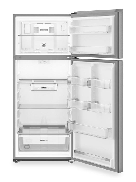 Réfrigérateur Whirlpool de 17,6 pi3 et de 28 po à congélateur supérieur - acier inoxydable résistant aux traces de doigts - WRTX5118TZ