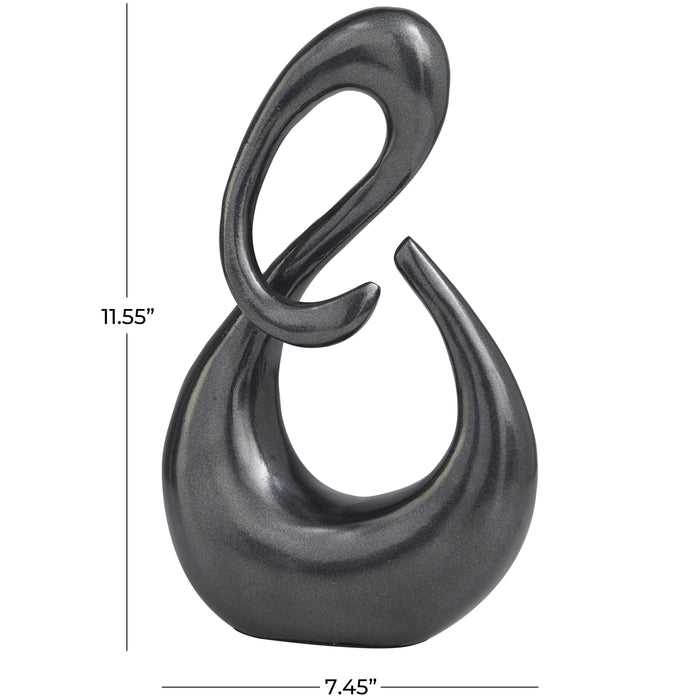 Sculpture nœud de 12 po en métal - noire