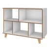 Bibliothèque basse Minetta de Manhattan Comfort de style milieu du 20e siècle avec 5 tablettes - blanche