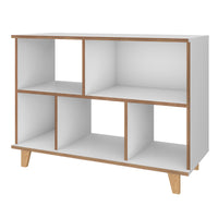 Bibliothèque basse Minetta de Manhattan Comfort de style milieu du 20e siècle avec 5 tablettes - blanche