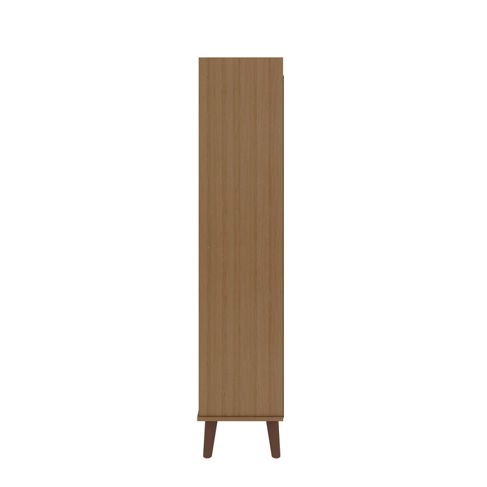 Bibliothèque Hampton de Manhattan Comfort à 4 étages avec pattes en bois massif - crème d'érable
