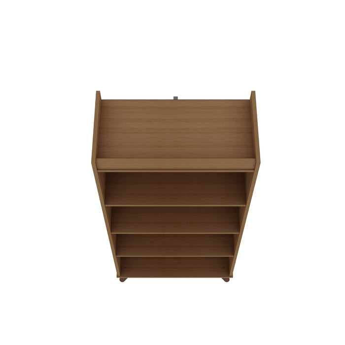 Bibliothèque Hampton de Manhattan Comfort à 4 étages avec pattes en bois massif - crème d'érable