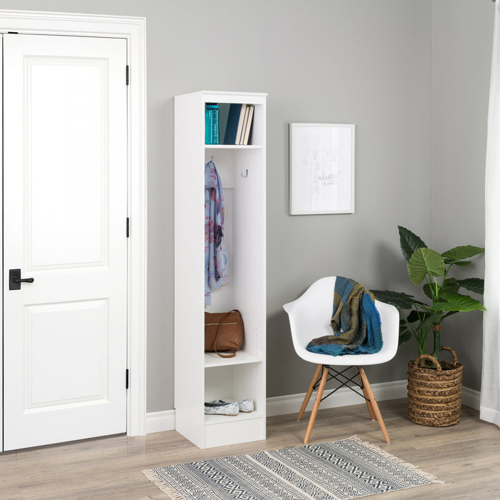 Meuble étroit pour organiser l’entrée - blanc