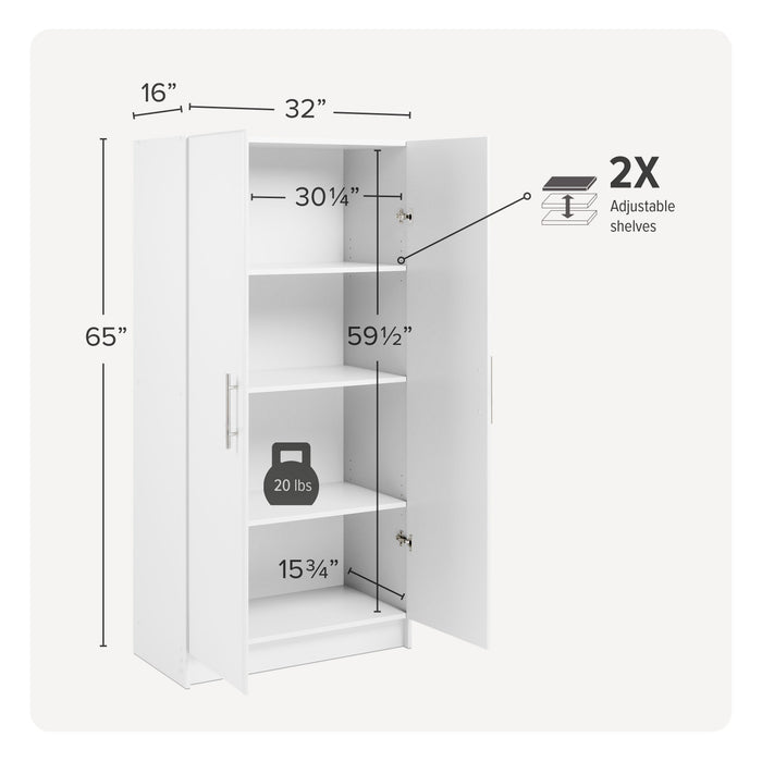 Armoire de rangement Elite de 32 po - blanche