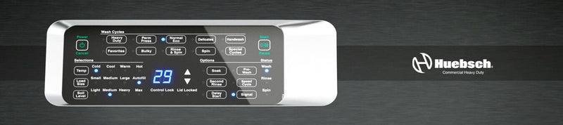Laveuse TR7 de Huebsch à chargement par le haut avec Perfect WashMC - blanche - TR7105WN