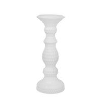 Bougeoir de 12 po en céramique avec fossettes - blanc