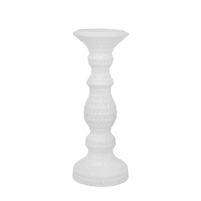 Ceramic 12" Dimpled Candle Holder - White|Bougeoir de 12 po en céramique avec fossettes - blanc
