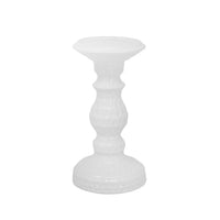 Bougeoir de 8 po en céramique avec fossettes - blanc