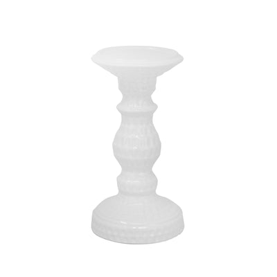 Ceramic 8" Dimpled Candle Holder - White|Bougeoir de 8 po en céramique avec fossettes - blanc