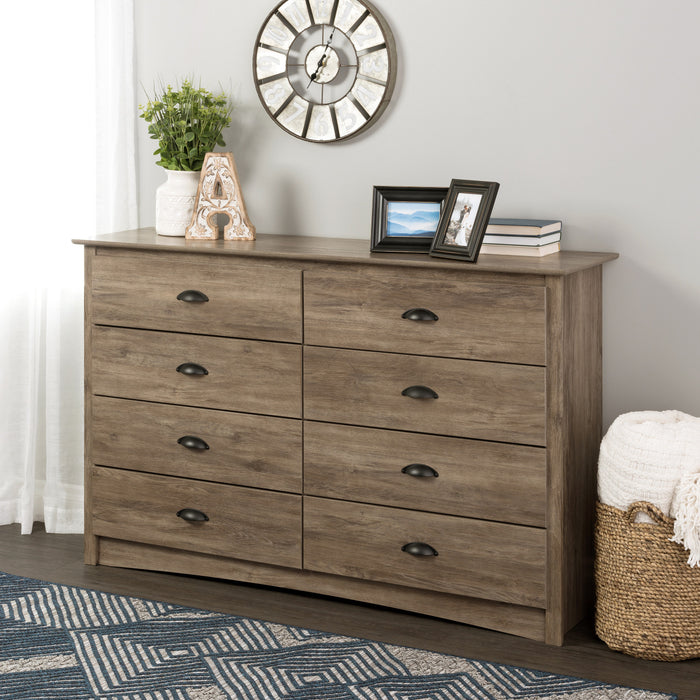 Commode Salt Spring à 8 tiroirs - gris délavé