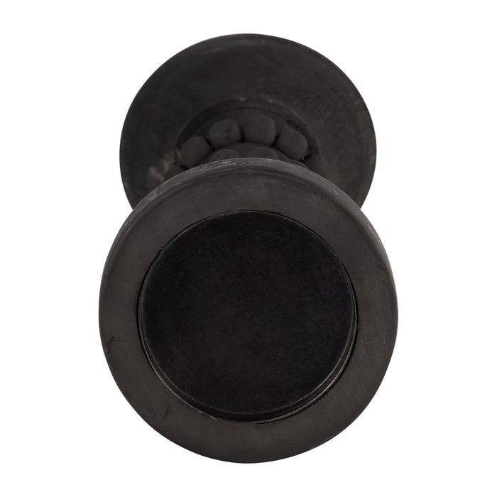 Bougeoir antique de 13 po en bois - noir