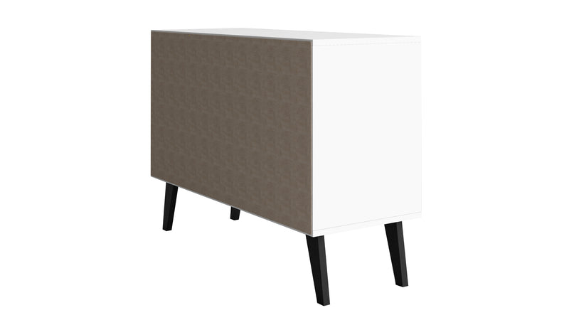 Armoire décorative Amsterdam de Manhattan Comfort de style moderne du milieu du 20e siècle avec 3 tablettes - blanche