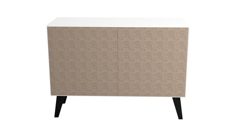 Armoire décorative Amsterdam de Manhattan Comfort de style moderne du milieu du 20e siècle avec 3 tablettes - blanche
