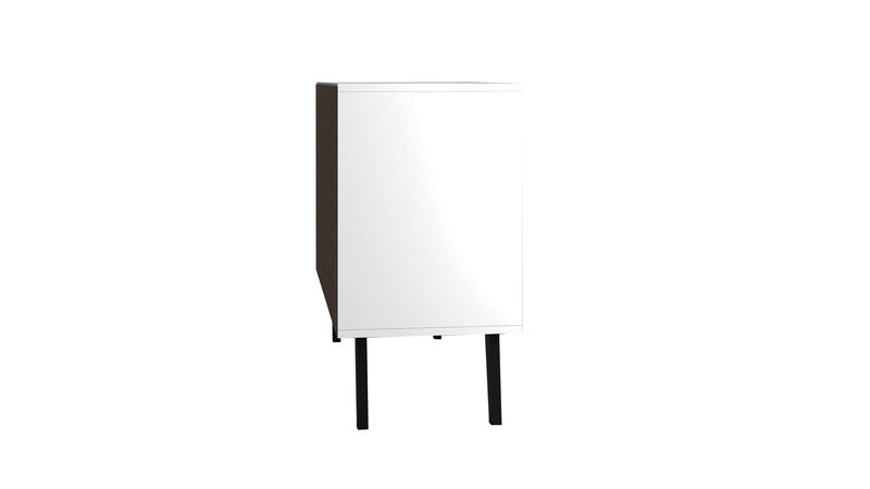 Armoire décorative Amsterdam de Manhattan Comfort de style moderne du milieu du 20e siècle avec 3 tablettes - blanche