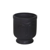 Vase de 6 po en céramique avec visage et base - noir