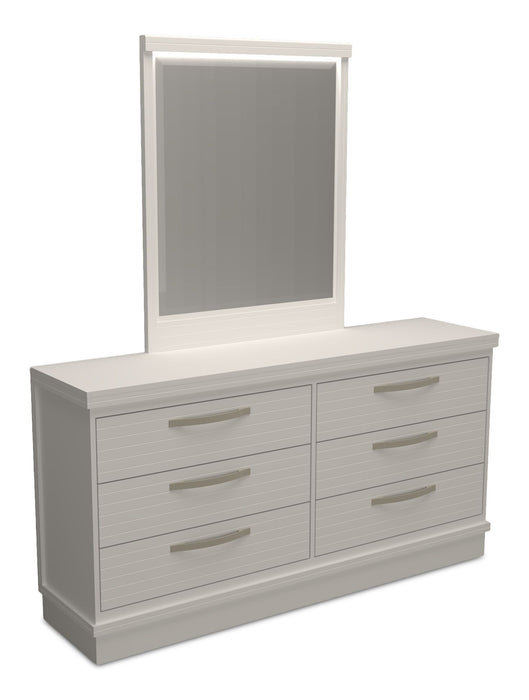 Miroir de commode de chambre à coucher Alpine, fabriqué au Canada - blanc