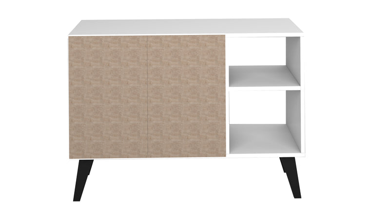 Desserte Amsterdam de Manhattan Comfort de 35,43 po de style moderne du milieu du 20e siècle avec 4 tablettes - blanche