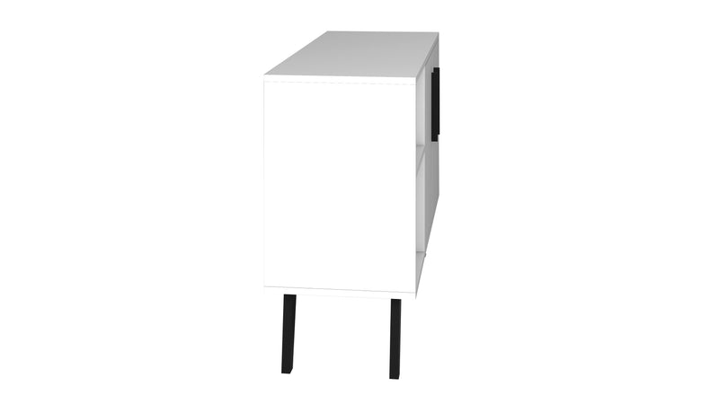 Desserte Amsterdam de Manhattan Comfort de 35,43 po de style moderne du milieu du 20e siècle avec 4 tablettes - blanche