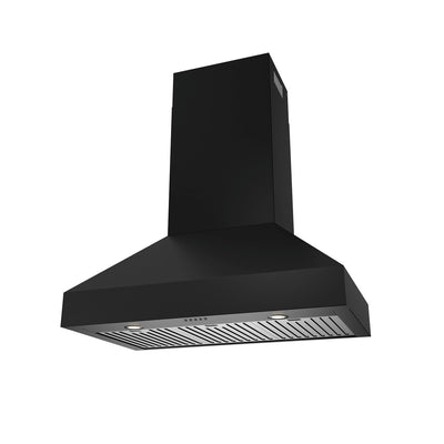 Thor Kitchen 36” Professional Wall Mount Pyramid Range Hood - Black - TRH36PB | Hotte de cuisinière murale professionnelle de style pyramidal Thor Kitchen de 36 po - noire - TRH36PB