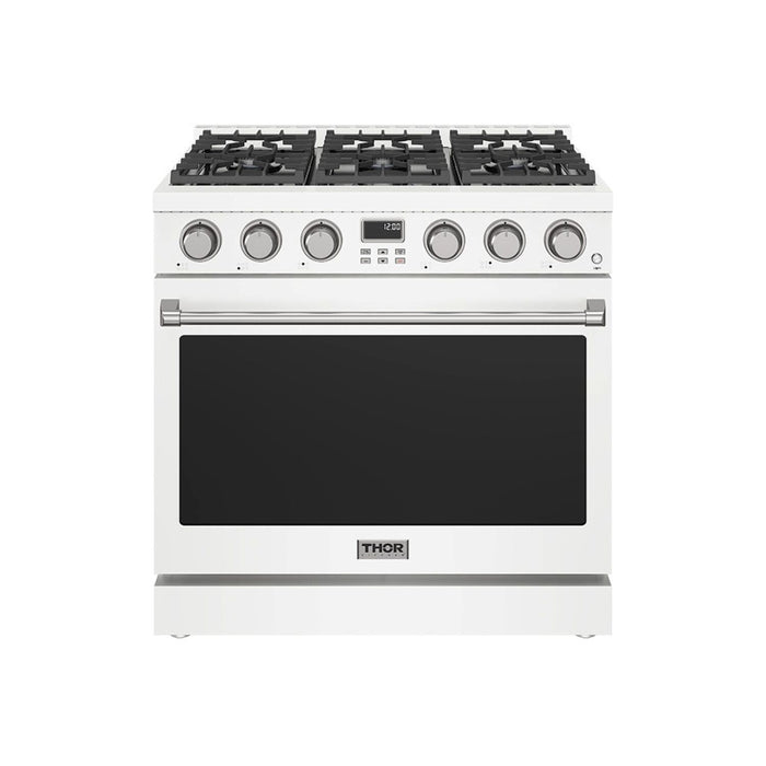 Cuisinière à gaz encastrée professionnelle contemporaine Thor Kitchen de 6,1 pi3 - blanche - ARG36W