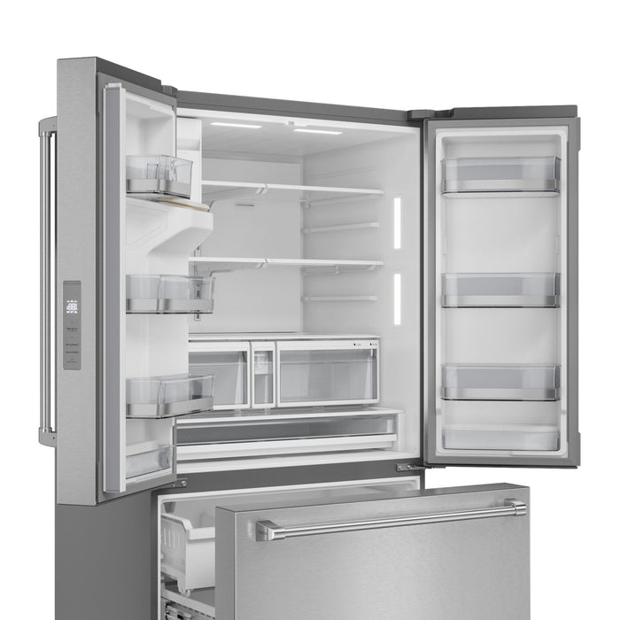 Réfrigérateur Thor Kitchen de 28,9 pi3 et de 36 po à portes françaises - acier inoxydable résistant aux traces de doigts - TRF3628FFD