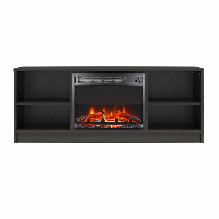 Meuble pour téléviseur Mainstays d’Ameriwood Home avec foyer électrique pour téléviseurs jusqu’à 55 po - chêne noir