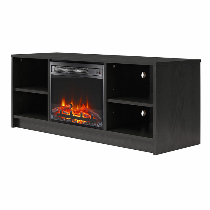 Meuble pour téléviseur Mainstays d’Ameriwood Home avec foyer électrique pour téléviseurs jusqu’à 55 po - chêne noir