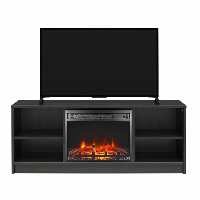 Meuble pour téléviseur Mainstays d’Ameriwood Home avec foyer électrique pour téléviseurs jusqu’à 55 po - chêne noir