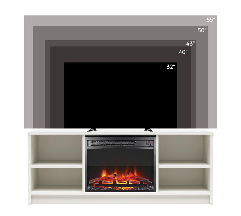 Meuble pour téléviseur Mainstays d’Ameriwood Home avec foyer électrique pour téléviseurs jusqu’à 55 po - chêne noir