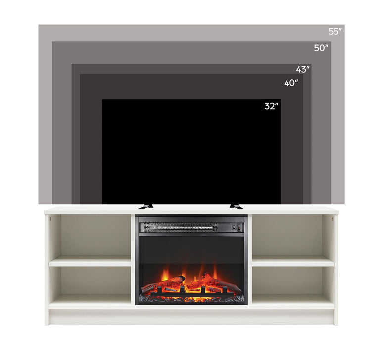 Meuble pour téléviseur Mainstays d’Ameriwood Home avec foyer électrique pour téléviseurs jusqu’à 55 po - naturel