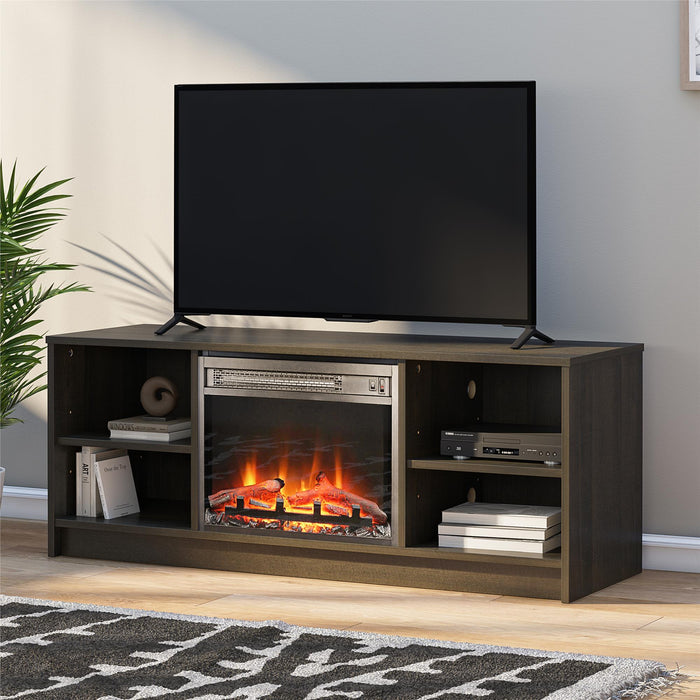 Meuble pour téléviseur Mainstays d’Ameriwood Home avec foyer électrique pour téléviseurs jusqu’à 55 po - espresso