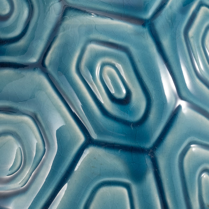 Tortue de 13 po en céramique - turquoise