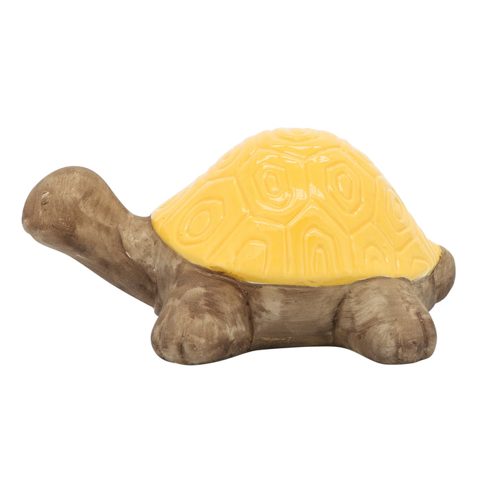 Tortue de 13 po en céramique - jaune