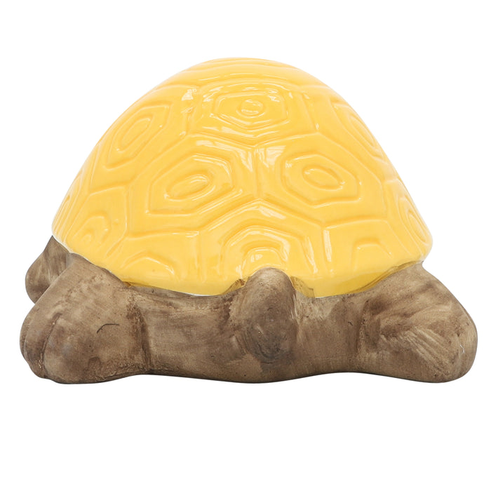 Tortue de 13 po en céramique - jaune