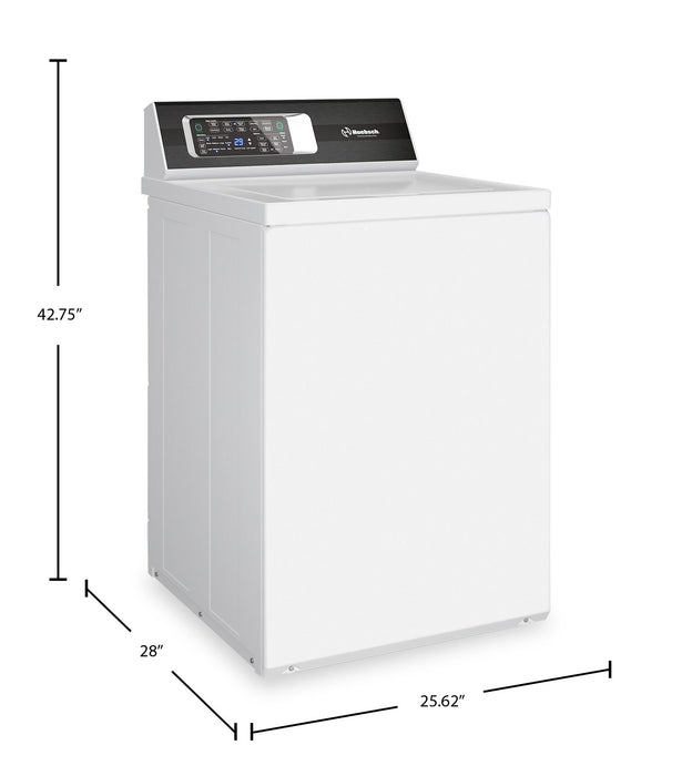 Laveuse TR7 de Huebsch à chargement par le haut avec Perfect WashMC - blanche - TR7105WN